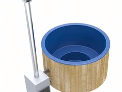 Ciubar din fibra de sticla Ø 1,8m cu soba exterioara din inox 28kW